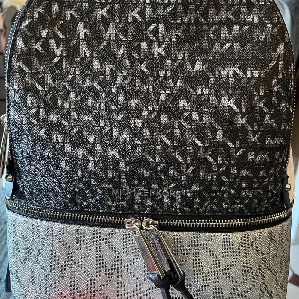 Michael Kors Gray and sliver Backpack with Iconic Monogram